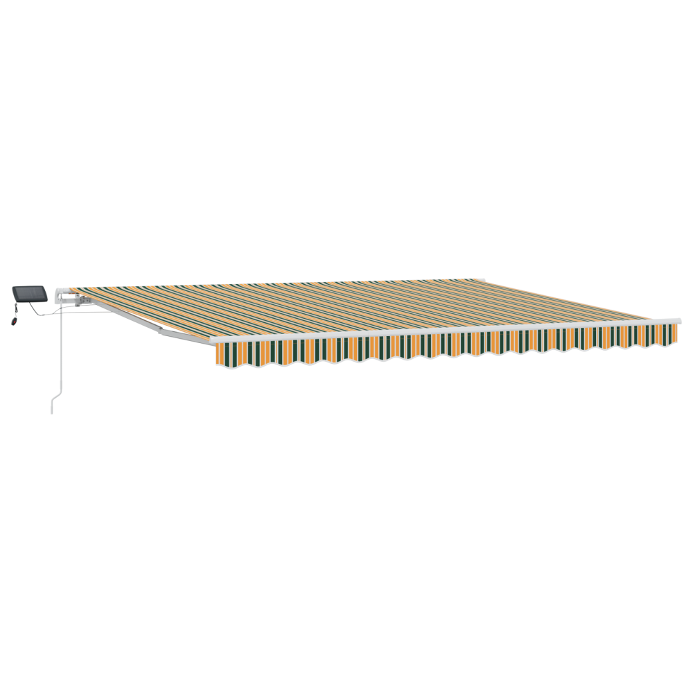Produktbild för Utdragbar markis Grön och gul 450 × 350 cm Duk och Aluminium