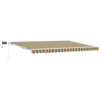 Produktbild för Utdragbar markis Grön och gul 450 × 350 cm Duk och Aluminium