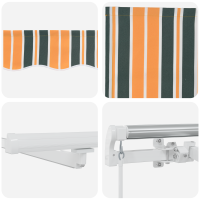 Produktbild för Utdragbar markis Grön och gul 450 × 350 cm Duk och Aluminium
