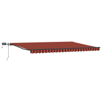Produktbild för Utdragbar markis orange och brun 500 × 300 cm Duk och Aluminium