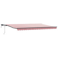 Produktbild för Utdragbar markis Röd och Vit 500 × 300 cm Duk och Aluminium