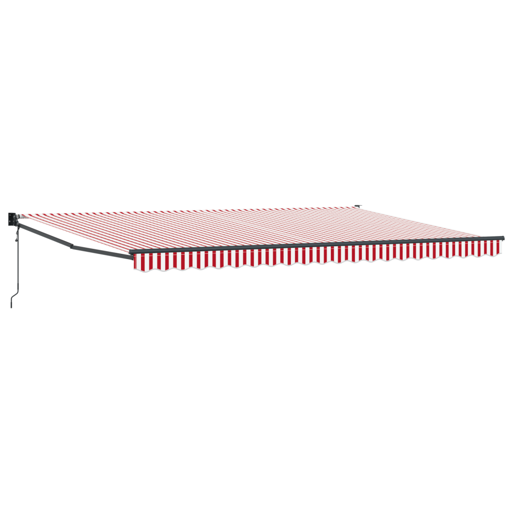 Produktbild för Markis Röd och Vit 500 x 300 x 165 cm Polyester och metall