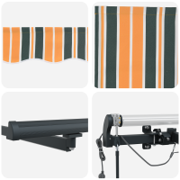 Produktbild för Utdragbar markis Grön och gul 500 × 300 cm Polyester