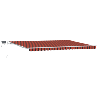 Produktbild för Utdragbar markis orange och brun 500 × 350 cm Duk och Aluminium