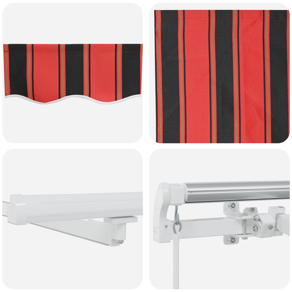 Produktbild för Utdragbar markis orange och brun 500 × 350 cm Duk och Aluminium