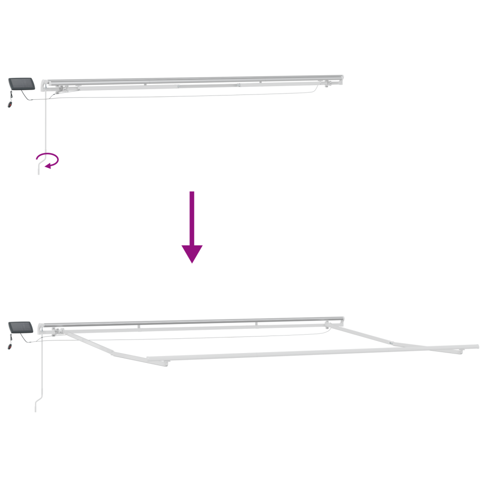 Produktbild för Utdragbar markis orange och brun 500 × 350 cm Duk och Aluminium
