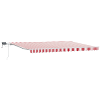 Produktbild för Utdragbar markis Röd och Vit 500 × 350 cm Duk och Aluminium