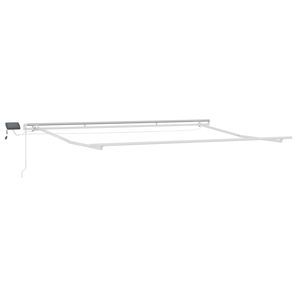 Produktbild för Utdragbar markis Röd och Vit 500 × 350 cm Duk och Aluminium