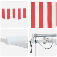 Produktbild för Markis tyg Röd och Vit 500 × 350 cm Polyester