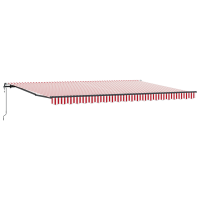 Produktbild för Utdragbar markis Röd och Vit 500 × 350 cm Duk och Aluminium