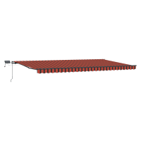 Produktbild för Utdragbar markis orange och brun 600 × 300 cm Duk och Aluminium