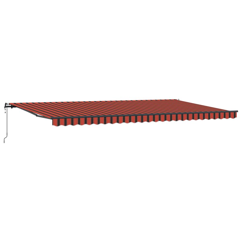 Produktbild för Utdragbar markis orange och brun 600 × 300 cm Duk och Aluminium
