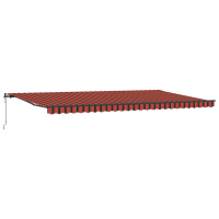 Produktbild för Utdragbar markis orange och brun 600 × 300 cm Duk och Aluminium