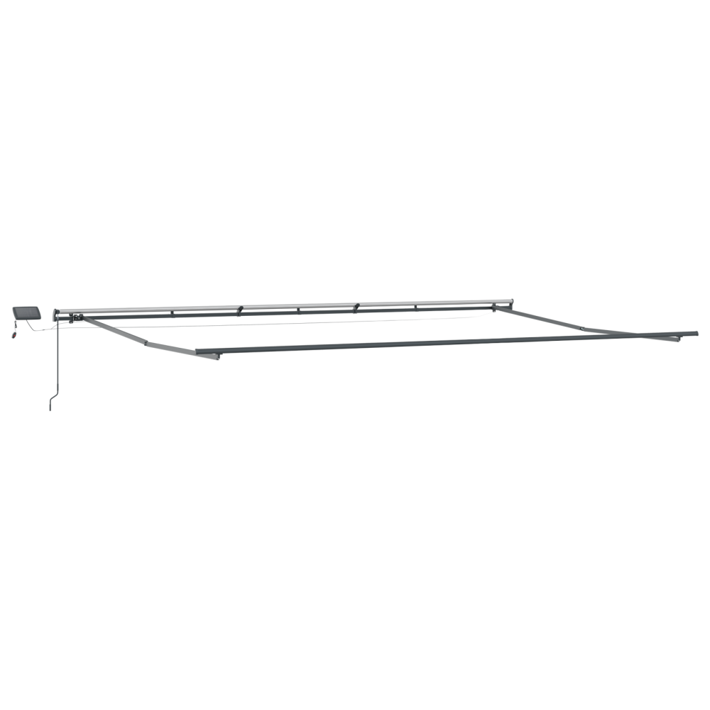 Produktbild för Utdragbar markis orange och brun 600 × 350 cm Duk och Aluminium