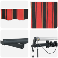 Produktbild för Utdragbar markis orange och brun 600 × 350 cm Polyester