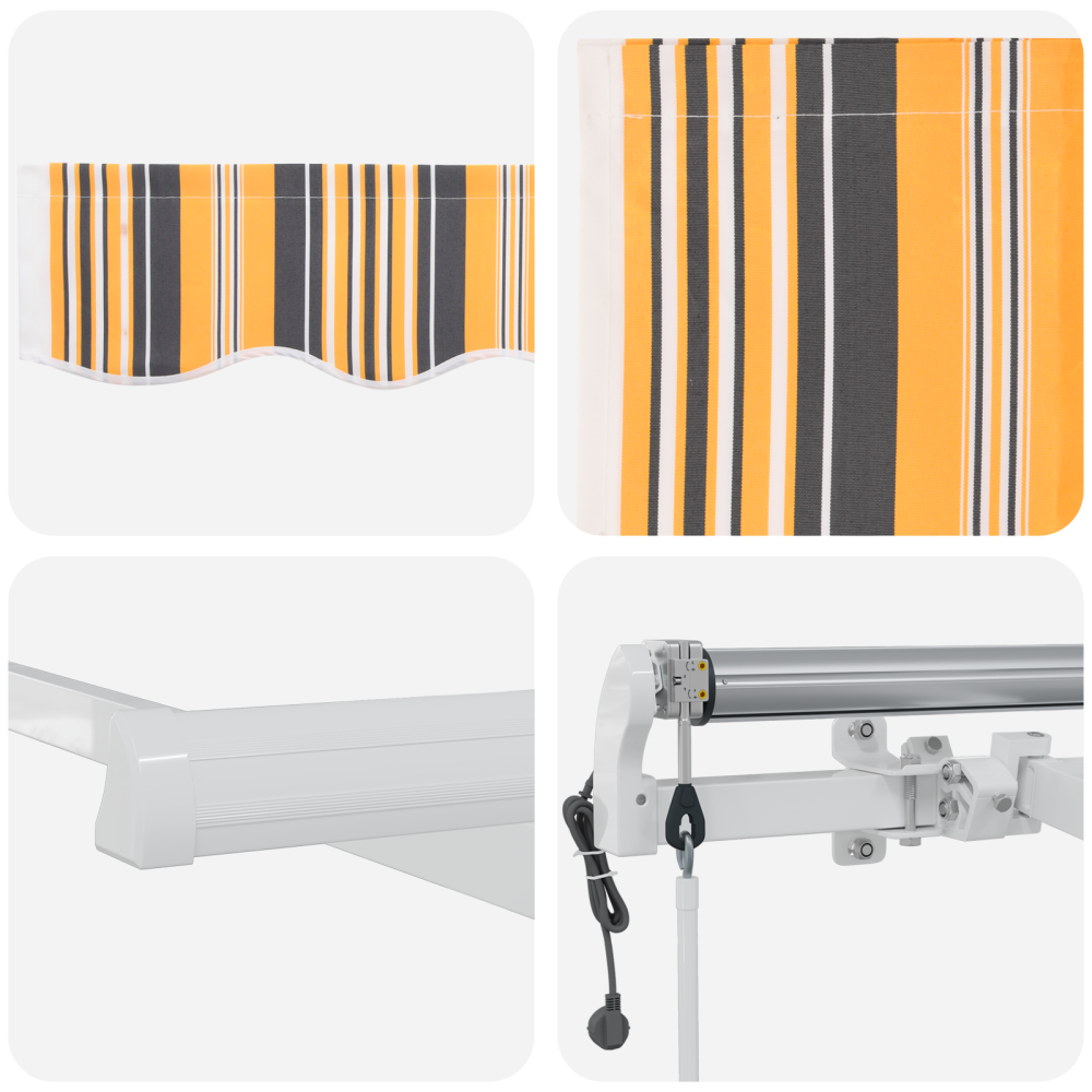 Produktbild för Utdragbar markis Flerfärgsdesign 600 × 350 cm Duk och Aluminium