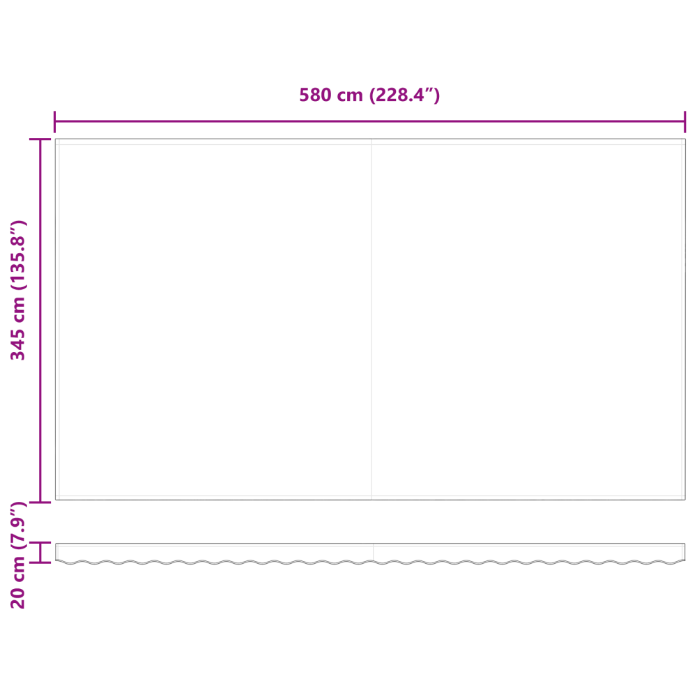 Produktbild för Utdragbar markis Flerfärgsdesign 600 × 350 cm