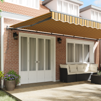 Produktbild för Utdragbar markis Flerfärgsdesign 600 × 350 cm Duk och Aluminium