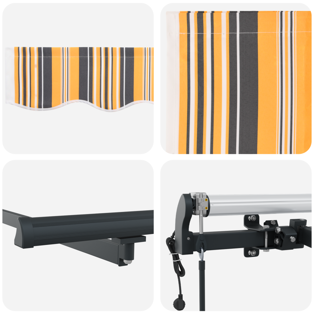 Produktbild för Utdragbar markis Flerfärgsdesign 600 × 350 cm Duk och Aluminium