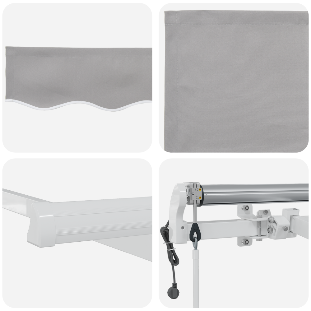 Produktbild för Utdragbar markis Ljusgrå 600 × 350 cm Duk och Aluminium