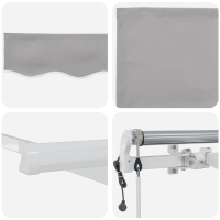 Produktbild för Utdragbar markis Ljusgrå 600 × 350 cm Duk och Aluminium