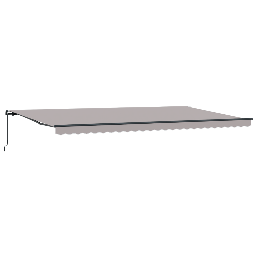 Produktbild för Utdragbar markis Ljusgrå 600 × 350 cm Polyester och aluminium