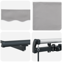 Produktbild för Utdragbar markis Ljusgrå 600 × 350 cm Polyester och aluminium