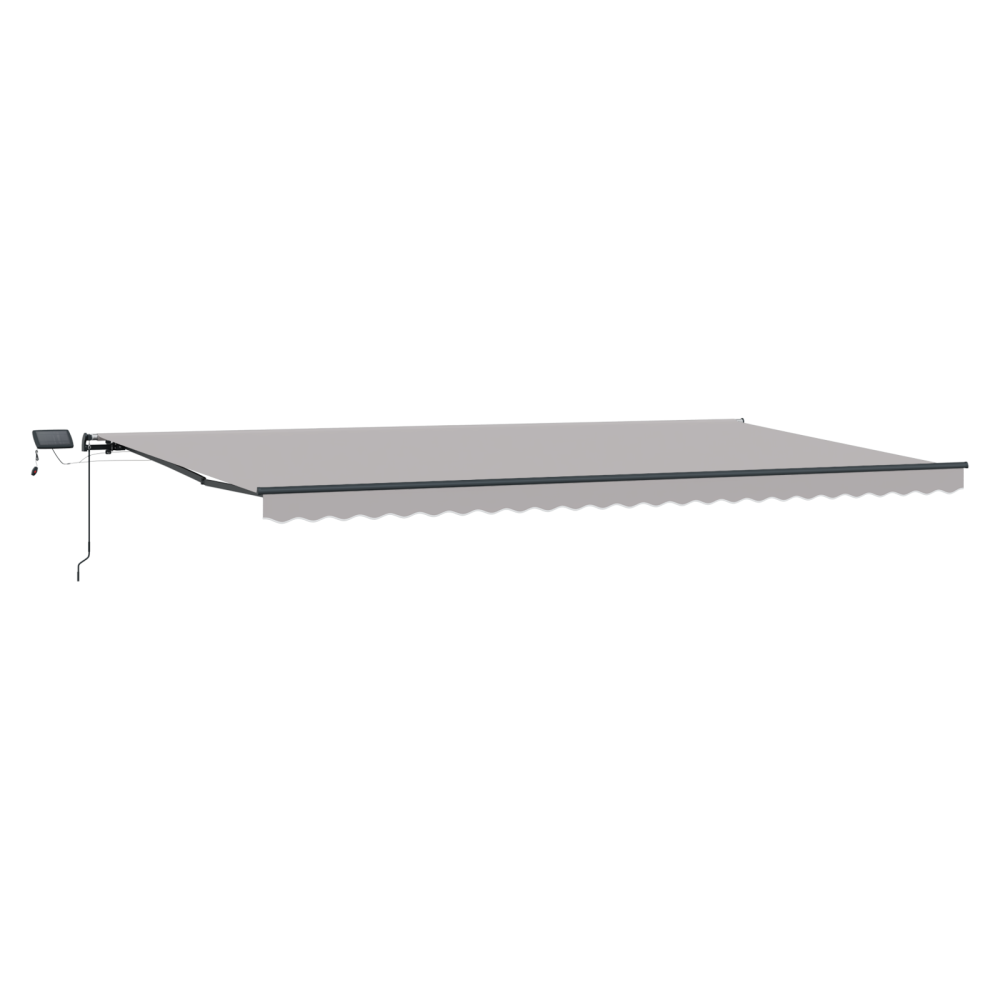 Produktbild för Utdragbar markis Ljusgrå 600 × 350 cm Duk och Aluminium