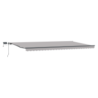 Produktbild för Utdragbar markis Ljusgrå 600 × 350 cm Duk och Aluminium