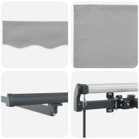 Produktbild för Utdragbar markis Ljusgrå 600 × 350 cm Duk och Aluminium