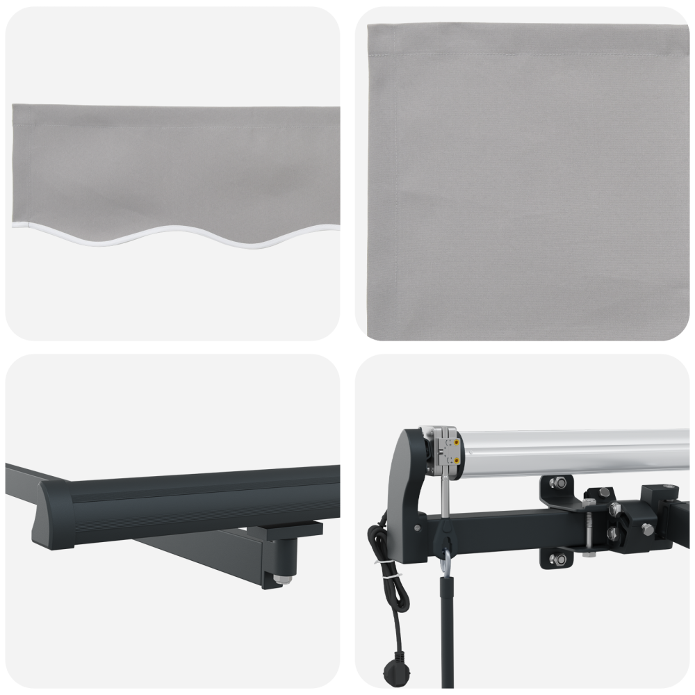 Produktbild för Utdragbar markis Ljusgrå 600 × 350 cm Duk och Aluminium