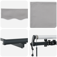 Produktbild för Utdragbar markis Ljusgrå 600 × 350 cm Duk och Aluminium
