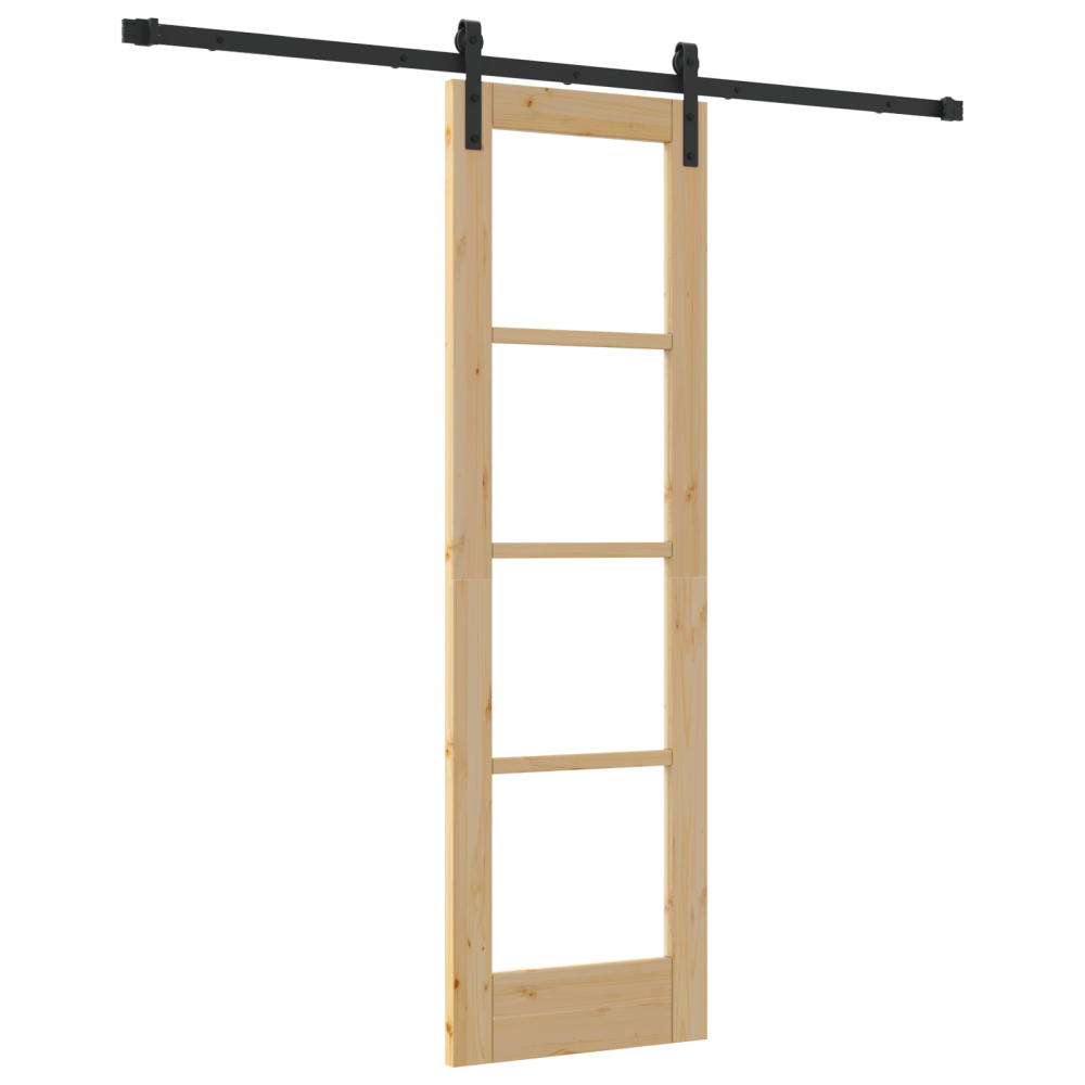 Produktbild för Skjutdörr ORKDAL Naturlig och svart 61 x 198,5 cm