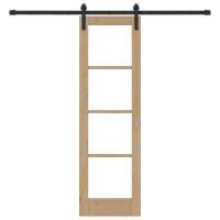 Produktbild för Skjutdörr ORKDAL Naturlig och svart 61 x 198,5 cm