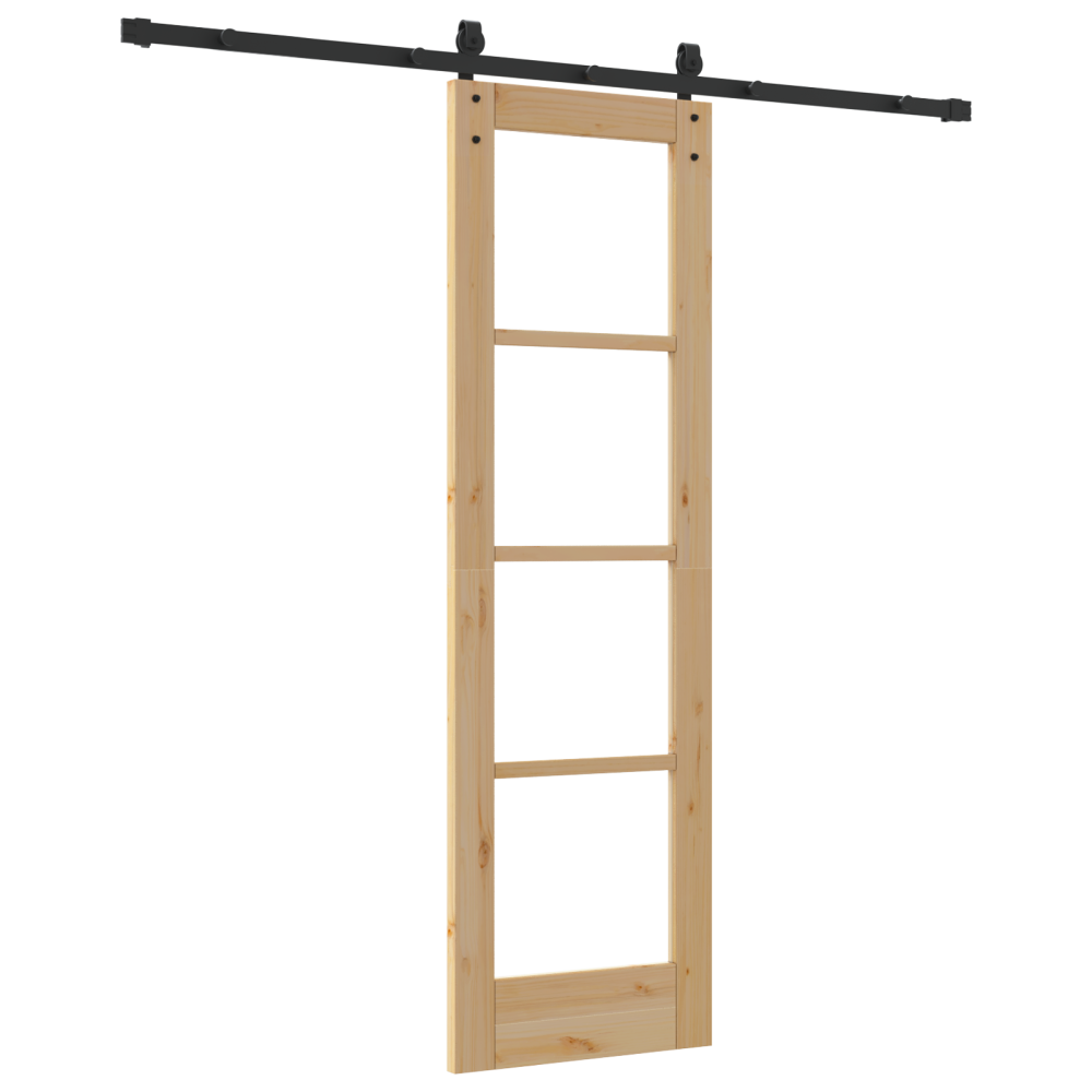 Produktbild för Skjutdörr ORKDAL Naturlig och svart 61 x 198,5 cm