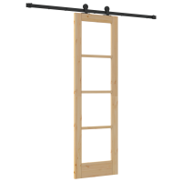 Produktbild för Skjutdörr ORKDAL Naturlig och svart 61 x 198,5 cm