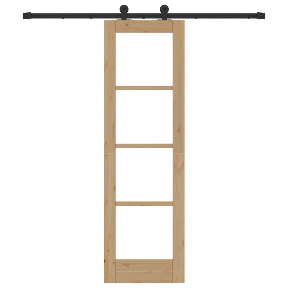 Produktbild för Skjutdörr ORKDAL Naturlig och svart 61 x 198,5 cm