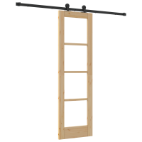 Produktbild för Skjutdörr ORKDAL Naturlig och svart 61 x 198,5 cm
