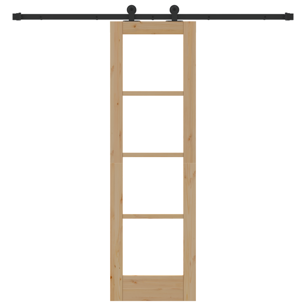 Produktbild för Skjutdörr ORKDAL Naturlig och svart 61 x 198,5 cm