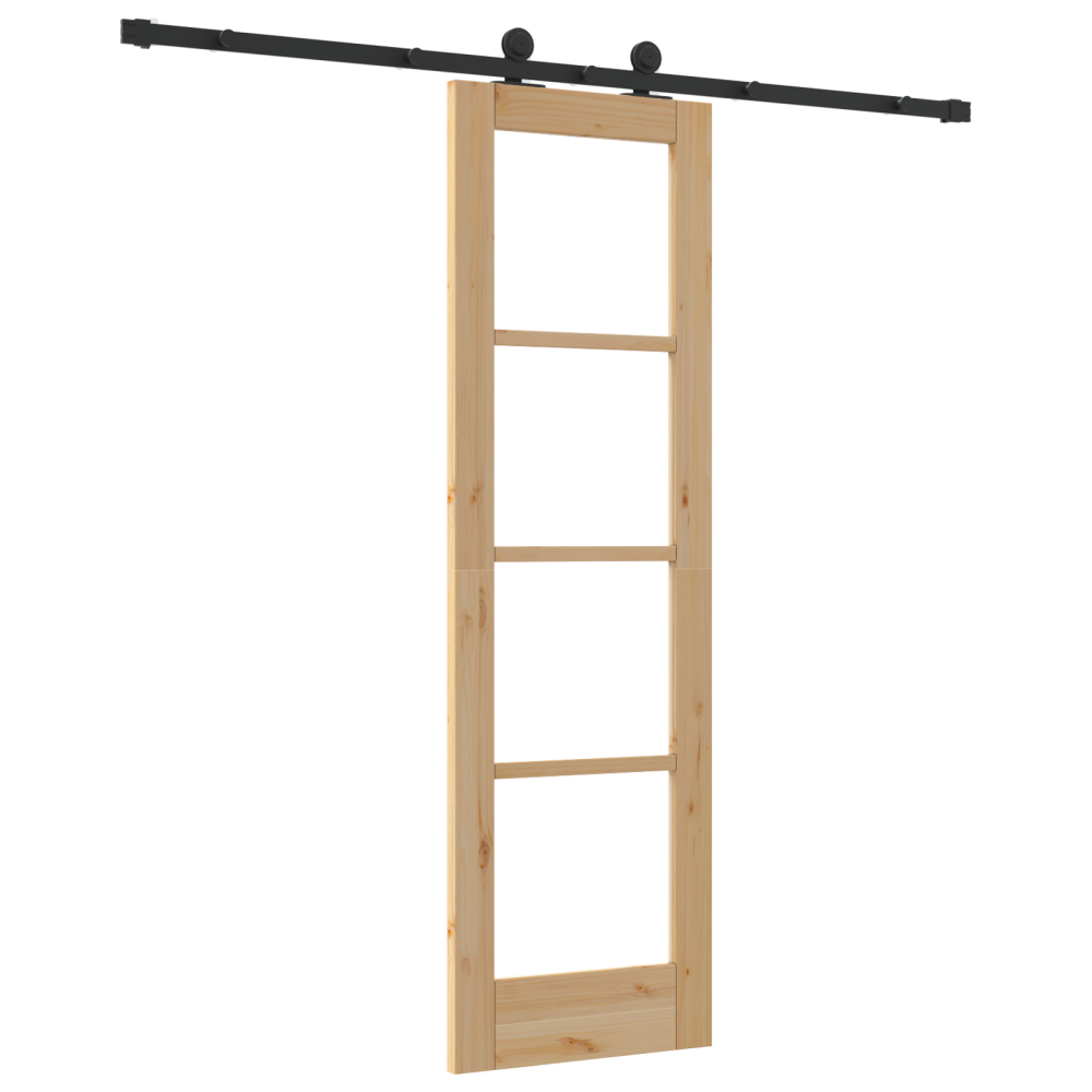 Produktbild för Skjutdörr ORKDAL Naturlig och svart 61 x 198,5 cm