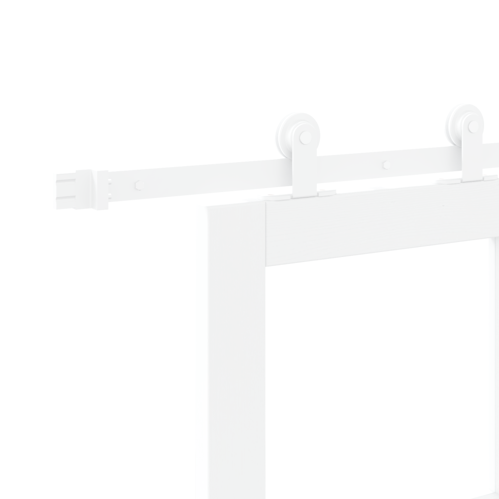 Produktbild för Skjutdörr ORKDAL Vit 93 x 202 cm Massivt tallträ och glas