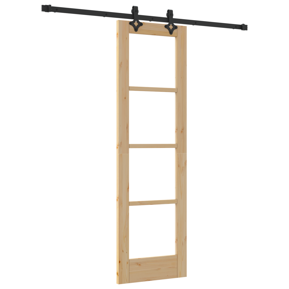 Produktbild för Skjutdörr ORKDAL Naturlig och svart 61 x 198,5 cm