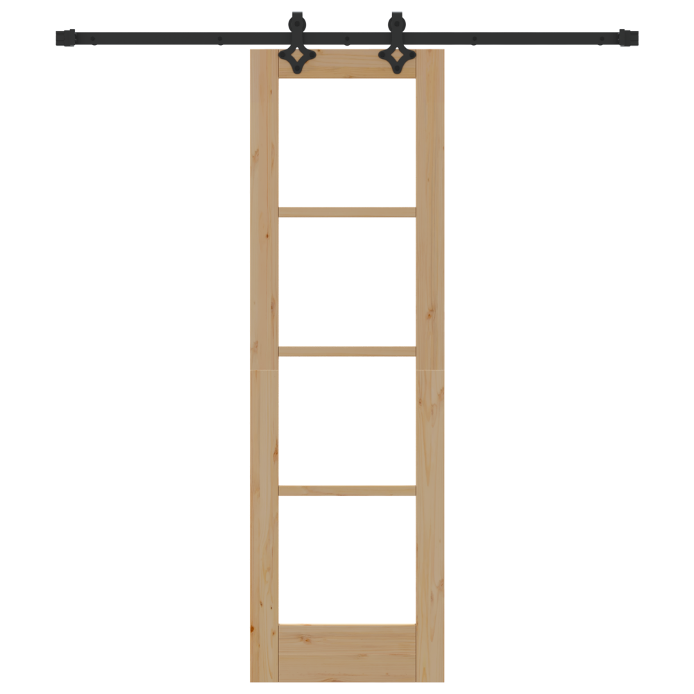 Produktbild för Skjutdörr ORKDAL Naturlig och svart 61 x 198,5 cm