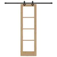 Produktbild för Skjutdörr ORKDAL Naturlig och svart 61 x 198,5 cm