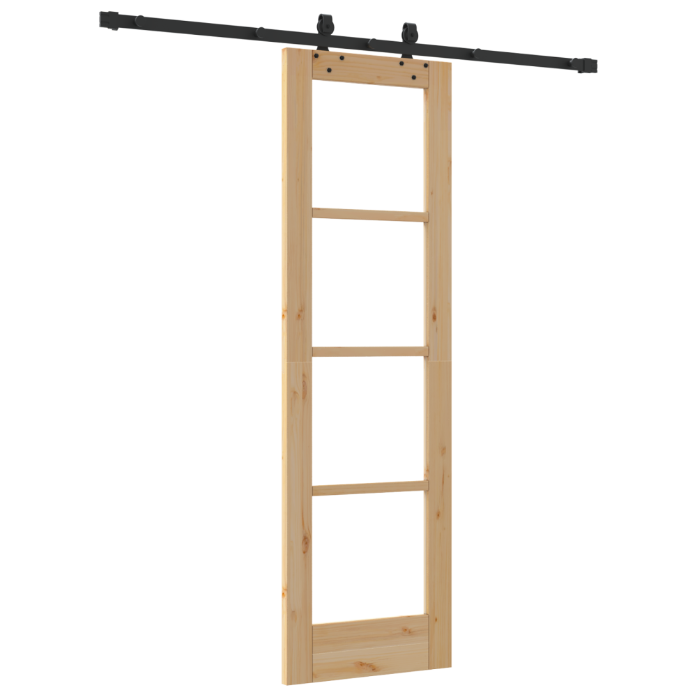 Produktbild för Skjutdörr ORKDAL Naturlig och svart 61 x 198,5 cm