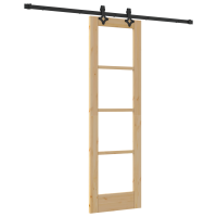 Produktbild för Skjutdörr ORKDAL Naturlig och svart 61 x 198,5 cm