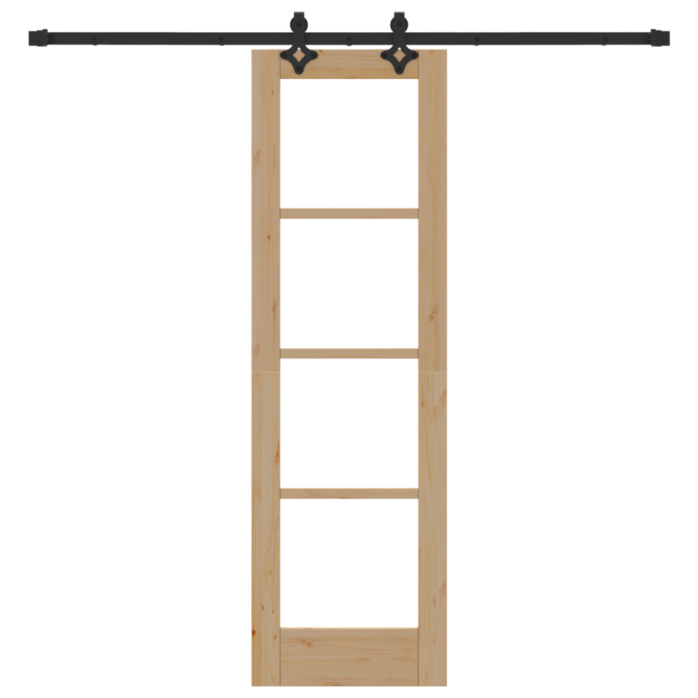 Produktbild för Skjutdörr ORKDAL Naturlig och svart 61 x 198,5 cm