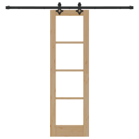 Produktbild för Skjutdörr ORKDAL Naturlig och svart 61 x 198,5 cm