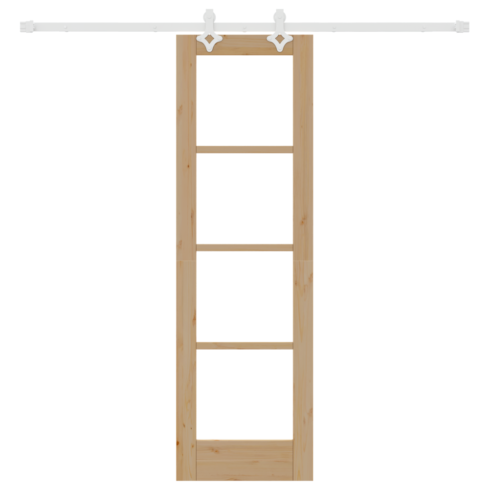 Produktbild för Skjutdörr Naturfärg 61 x 198,5 cm Massivt tallträ och glas