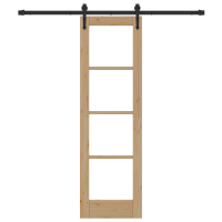 Produktbild för Skjutdörr Naturfärg 61 x 198,5 cm Massivt tallträ och glas